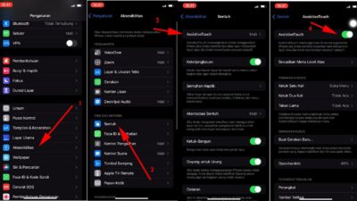 1. Cara Mengaktifkan Assistive Touch Lewat Menu Sentuh (Touch)