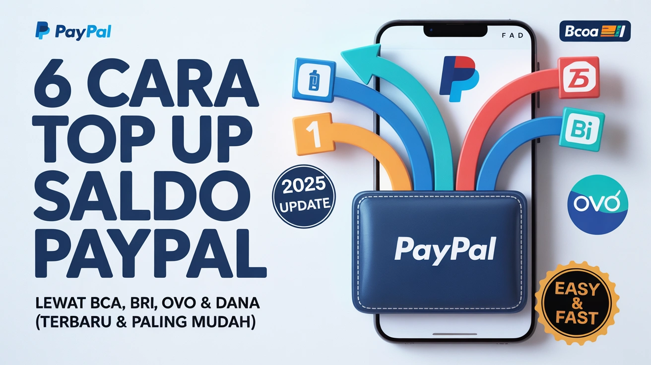 6 Cara Top Up Saldo PayPal Lewat BCA, BRI, OVO & DANA (Terbaru & Paling Mudah)