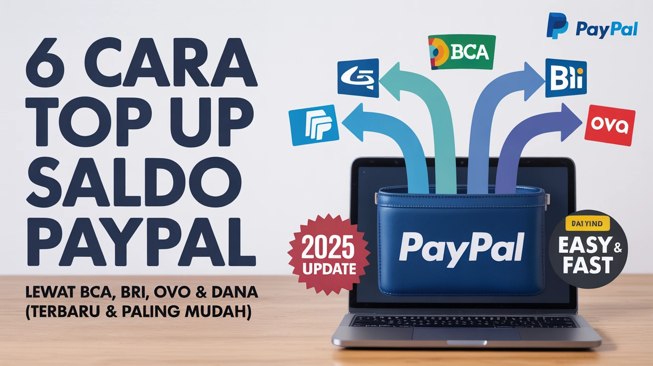 6 Cara Top Up Saldo PayPal Lewat BCA, BRI, OVO & DANA (Terbaru & Paling Mudah)