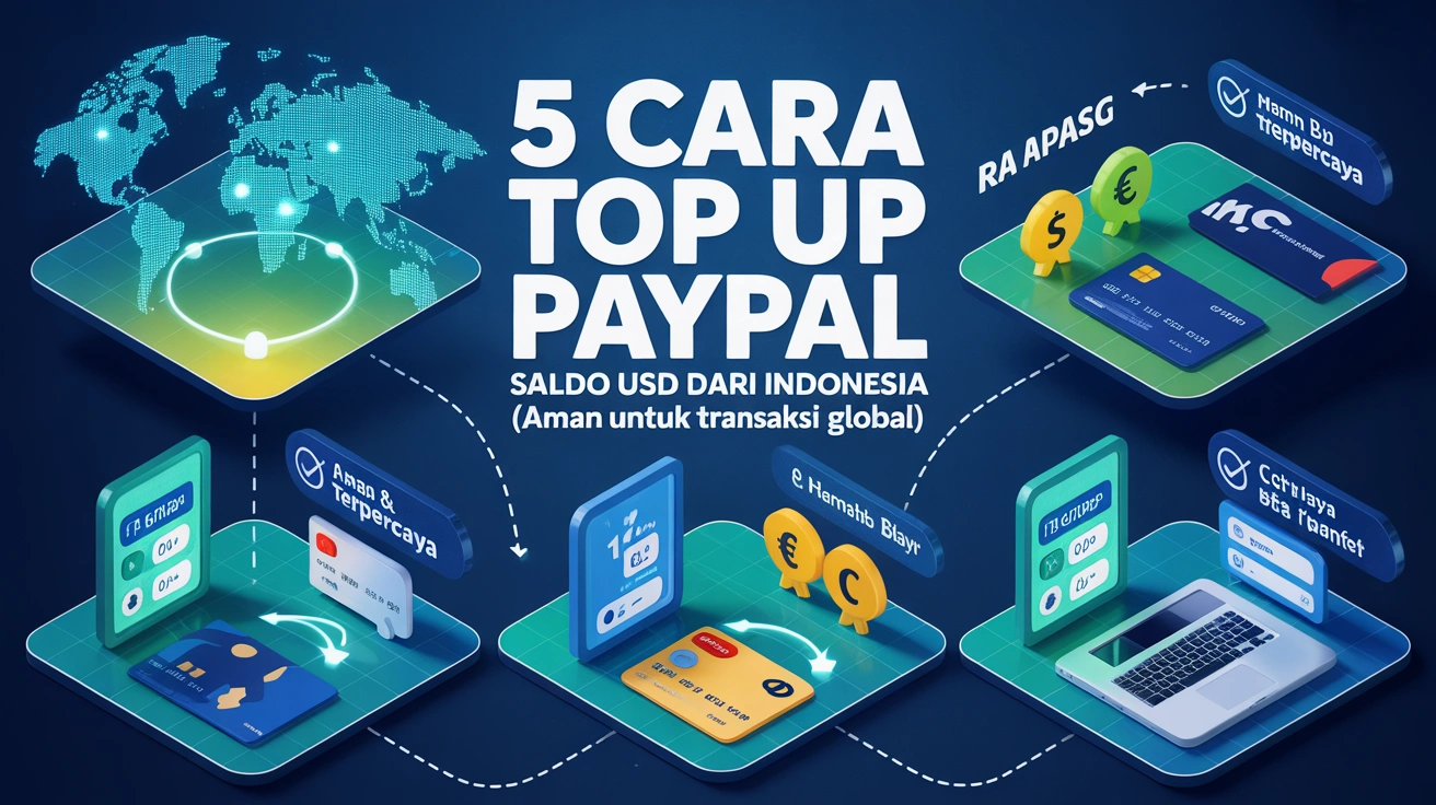 5 Cara Top Up PayPal Saldo USD dari Indonesia (Aman untuk Transaksi Global)