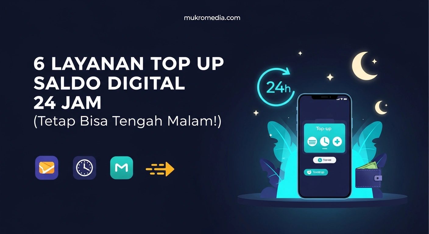 6 Layanan Top Up Saldo Digital 24 Jam (Tetap Bisa Tengah Malam!)